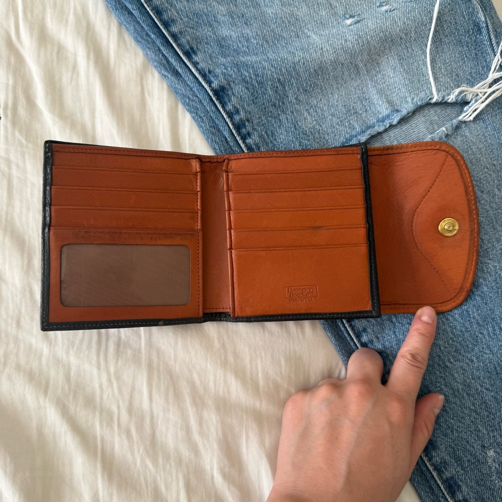 Dooney & Bourke Black and‎ Brown Leather Wallet - Picture 4 of 6